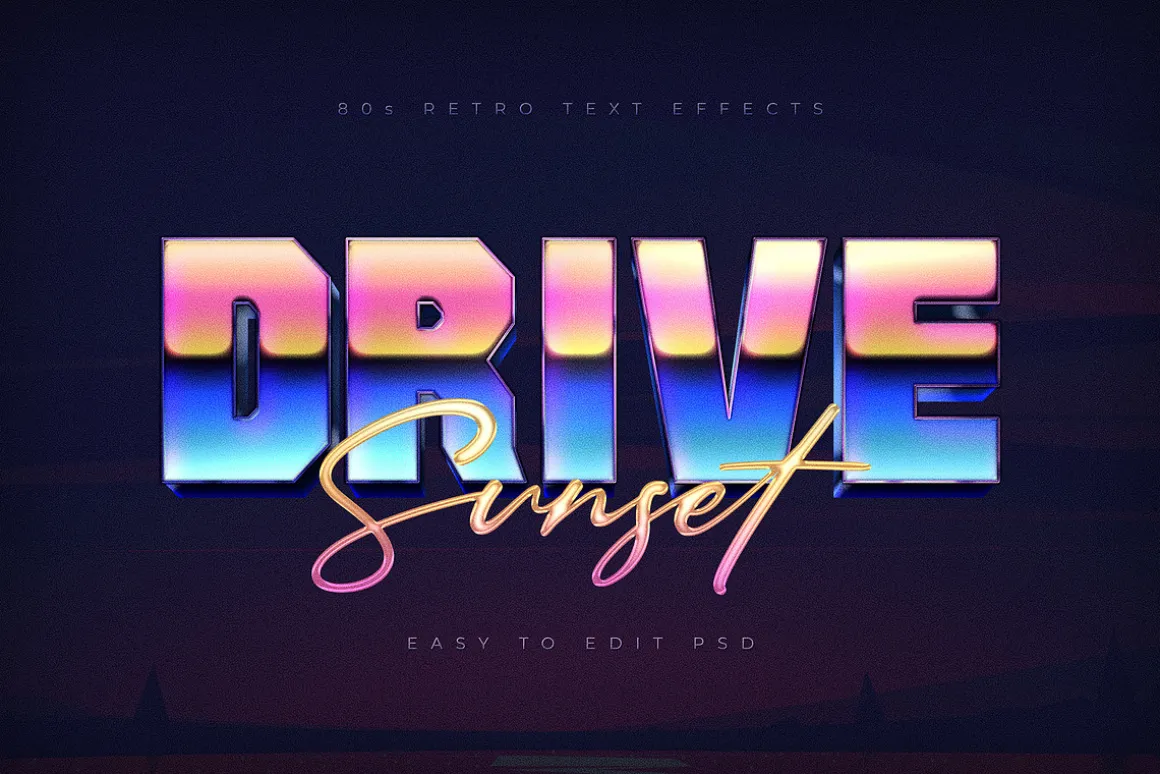80s Retro Nostalgia Text Effects