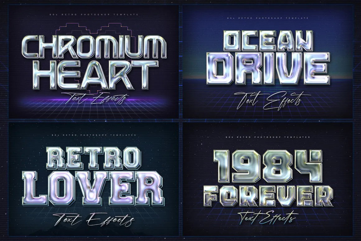 80s Retro Nostalgia Text Effects