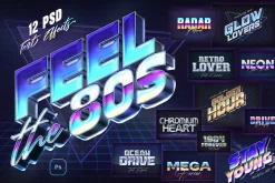 80s Retro Nostalgia Text Effects