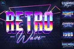 80s Retro Text Effects