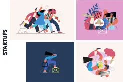 Startups flat vector illustrations