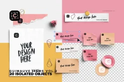 Sticky Notes & Papers Desk Elements