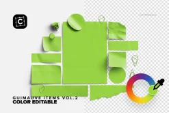 Sticky Notes & Papers Desk Elements