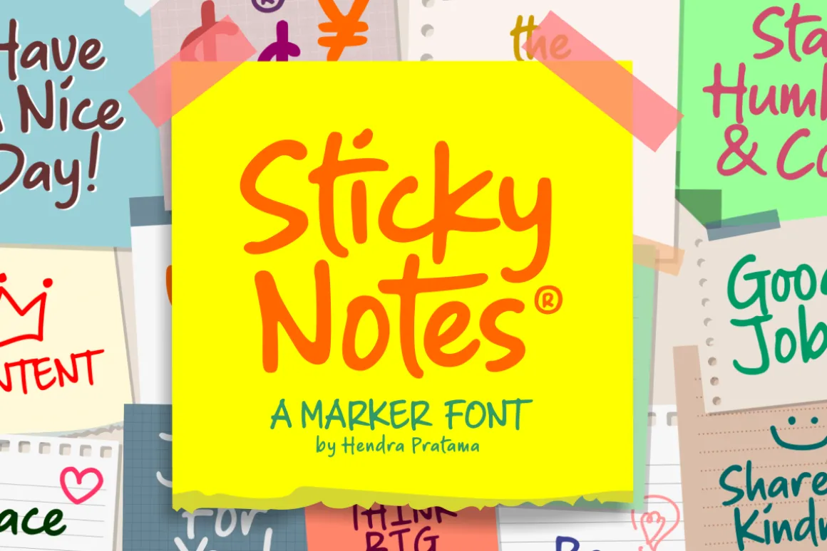 Sticky Notes - Marker Font