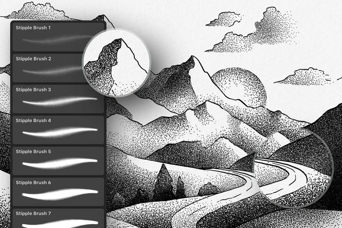 Stipple Brushes for Illustrator