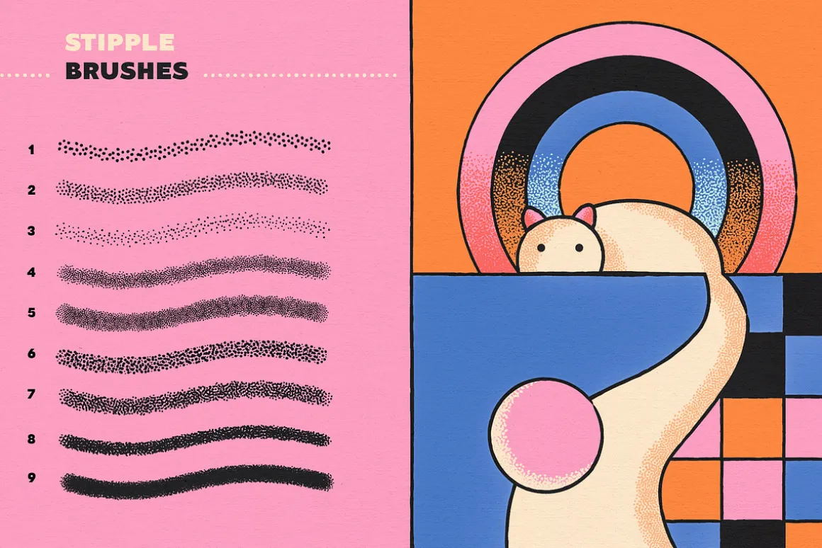 Stipple Brushes for Illustrator