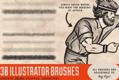 Stipple Shading Brushes for PS & AI