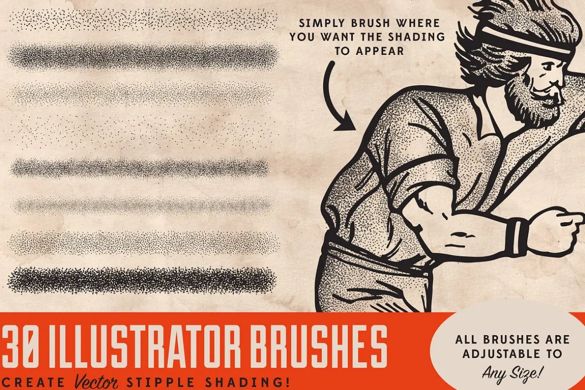 Stipple Shading Brushes for PS & AI