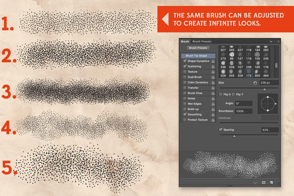 Stipple Shading Brushes for PS & AI