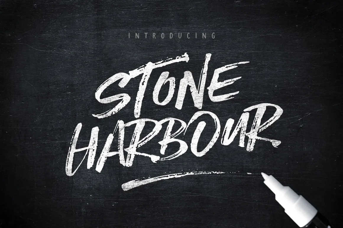 Stone Harbour Brush Font + Extras