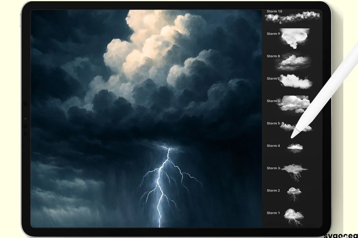 Storm and Cloud Procreate Brushes