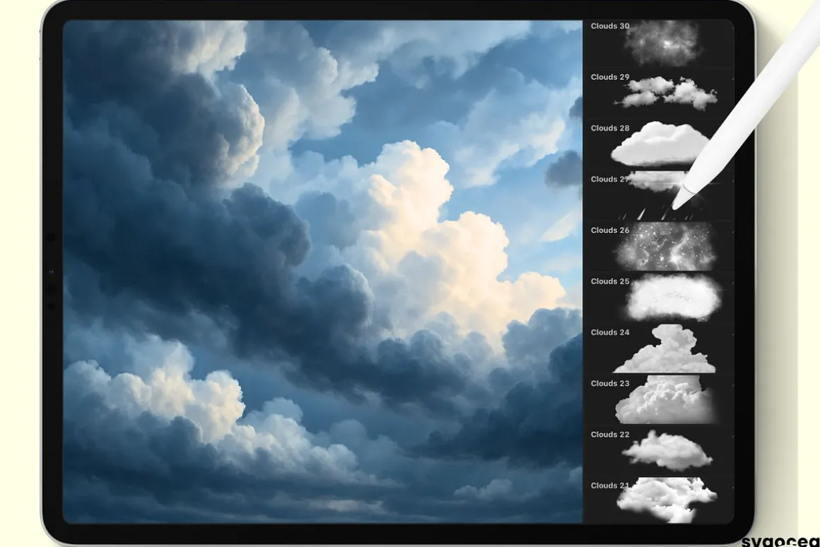 Storm and Cloud Procreate Brushes