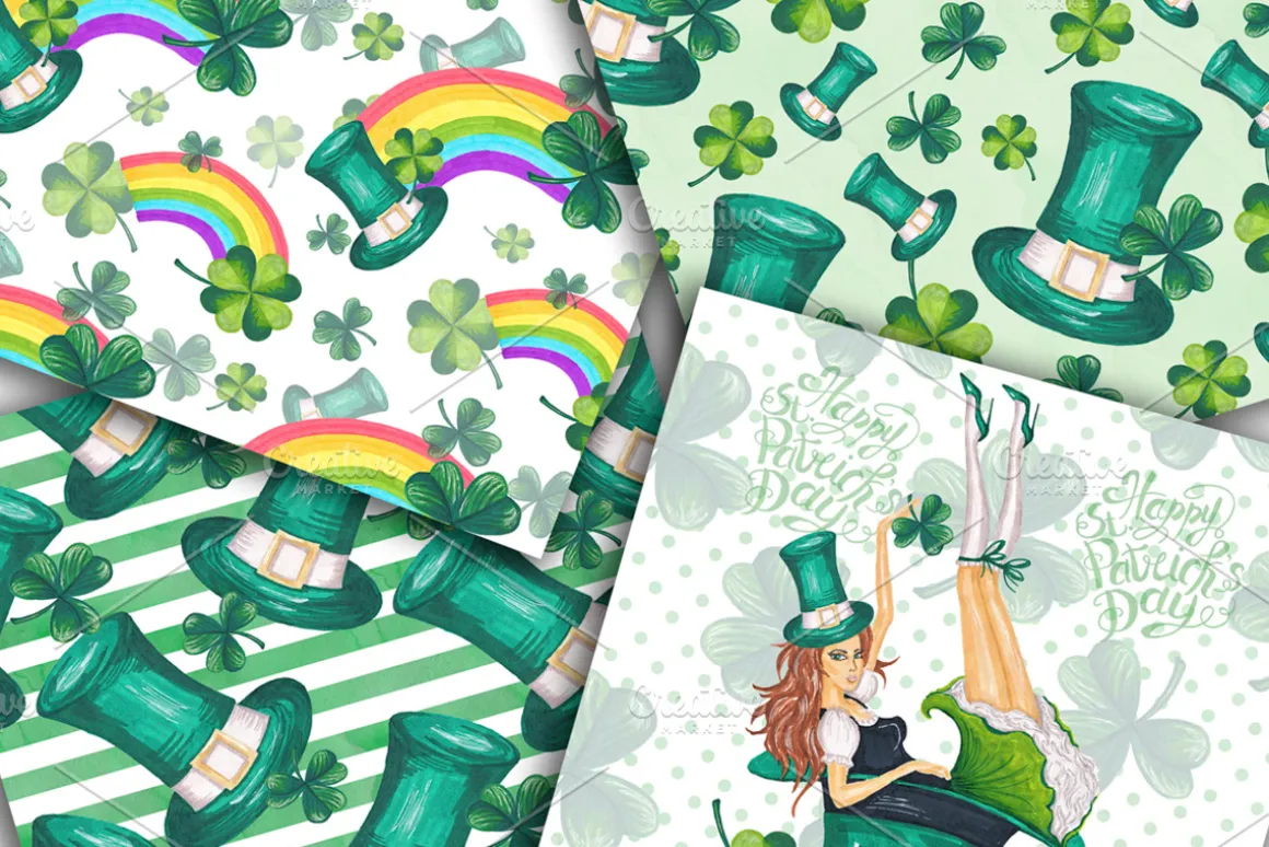 St.Patrick's Day Seamless Patterns