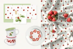 Strawberry watercolor illustrations