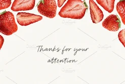 Strawberry watercolor illustrations