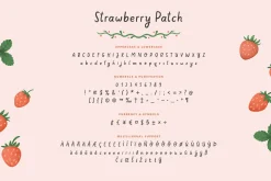 Strawberry Patch - Font & Clipart