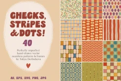 Stripe Dot Tile seamless patterns