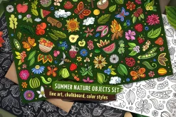 Summer Nature Objects & Symbols Set