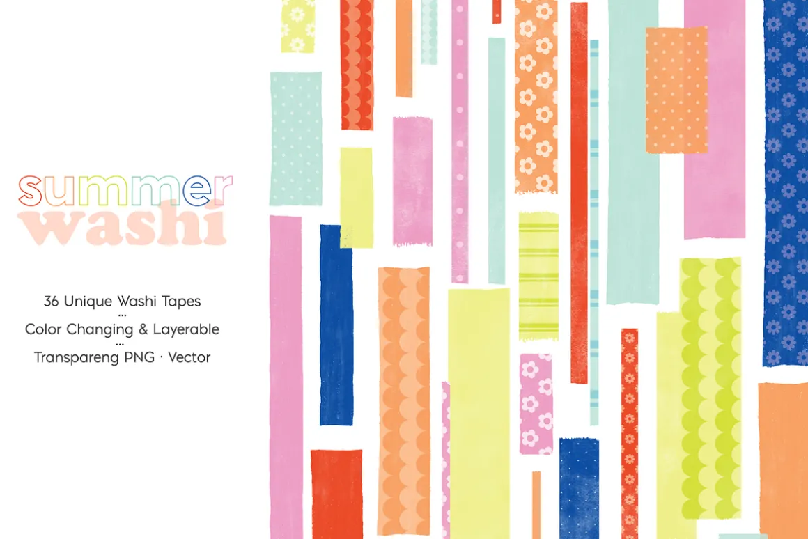 Summer Washi Tape Mockup