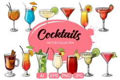 Summer Cocktails vector collection