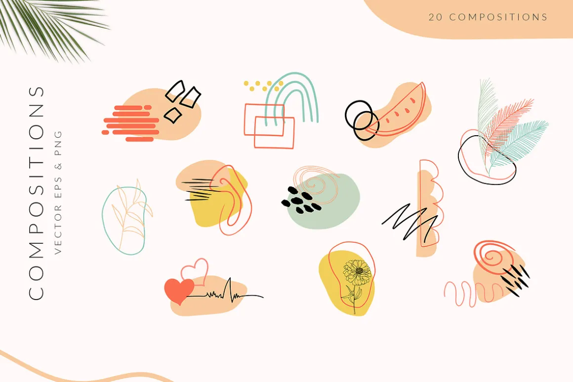 Summer Line Art Handdrawn Icons