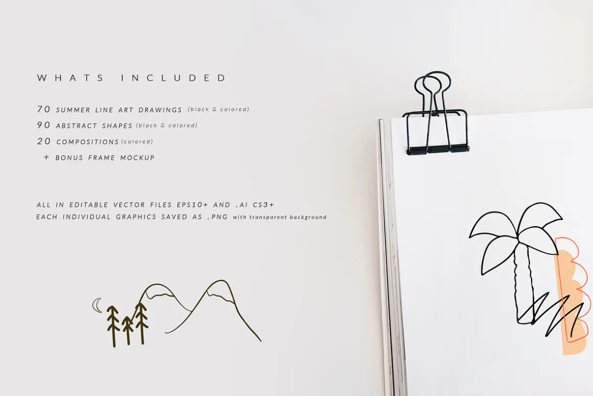 Summer Line Art Handdrawn Icons