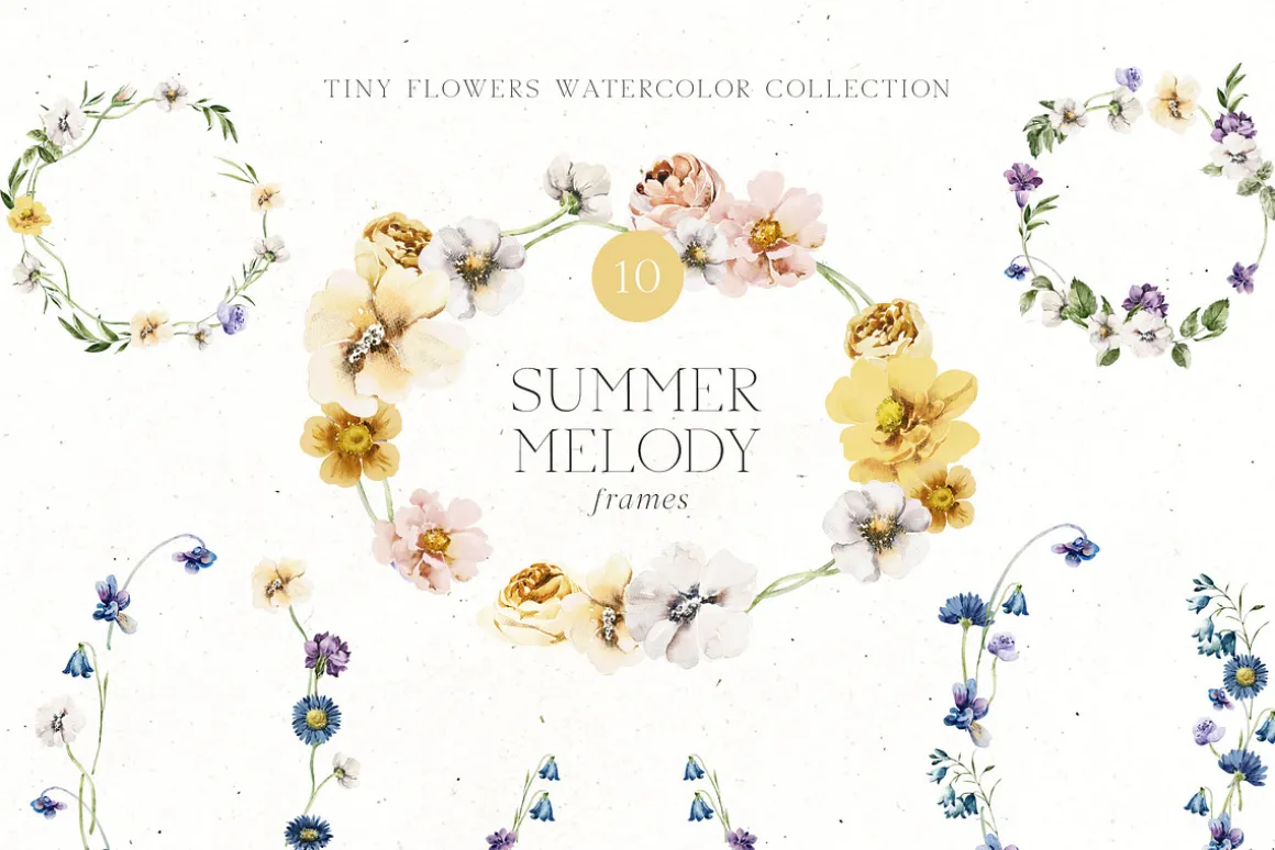 Summer Melody Watercolor Flowers