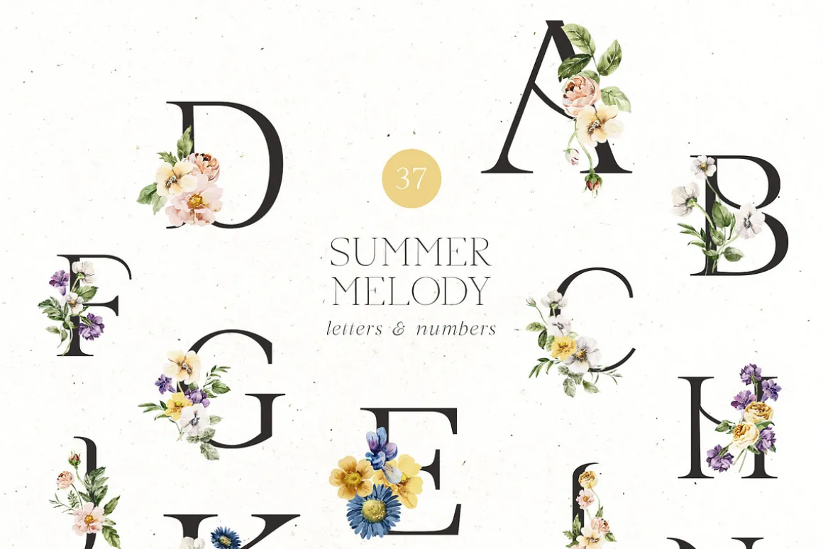 Summer Melody Watercolor Flowers