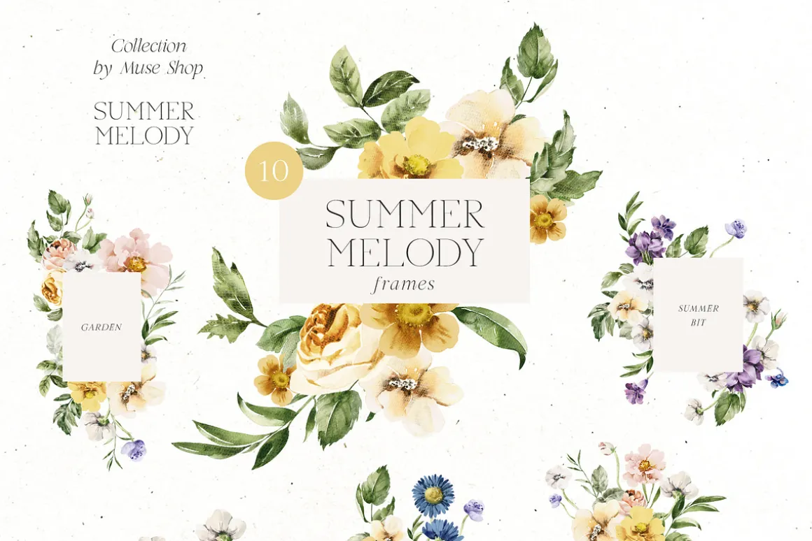 Summer Melody Watercolor Flowers