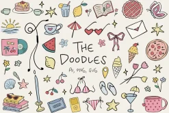 Summer Playlist Fonts & Doodles