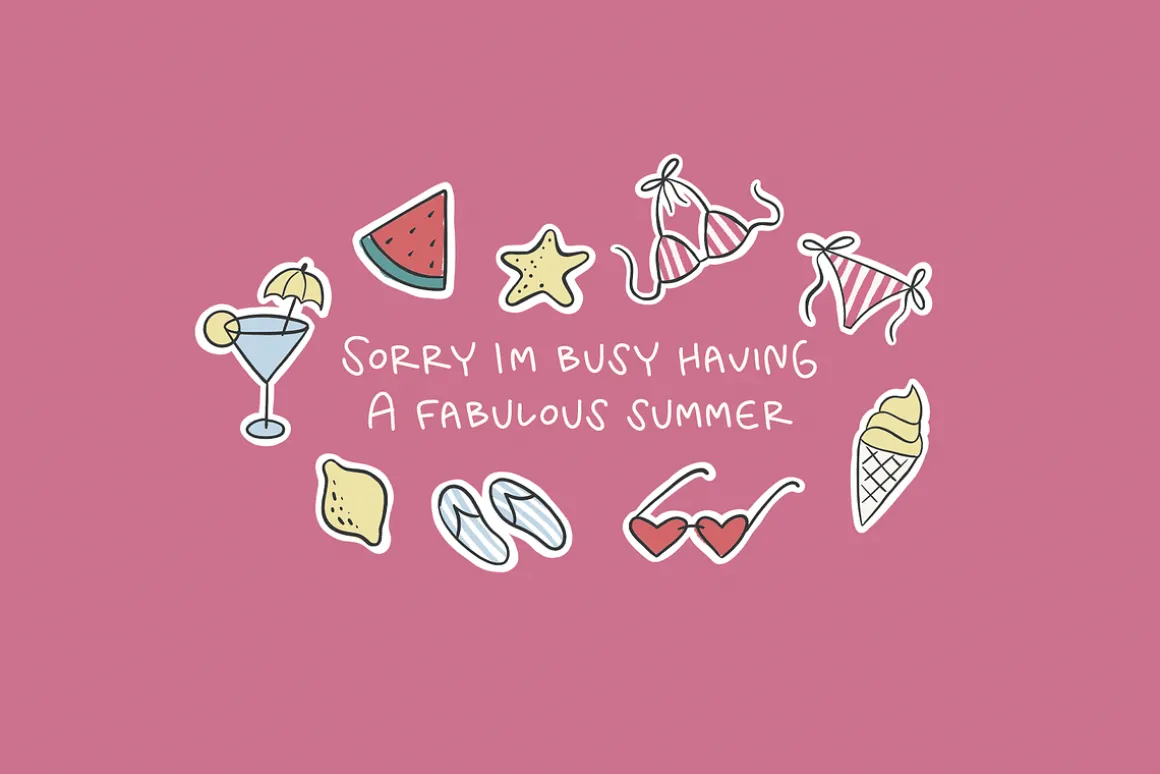 Summer Playlist Fonts & Doodles