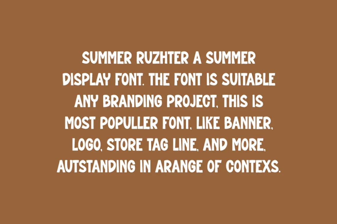 Summer Ruzhter Font