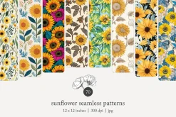 70 sunflower seamless pattern