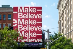 Sunny outdoor urban billboard mockup