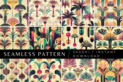 12 Sunset Deco Seamless Patterns