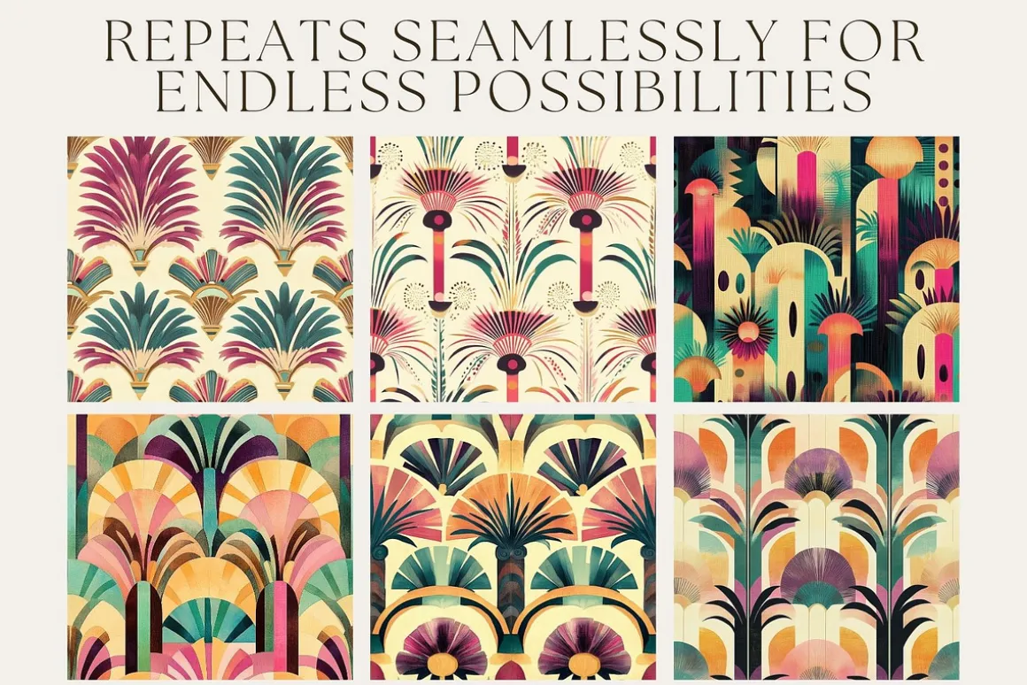 12 Sunset Deco Seamless Patterns