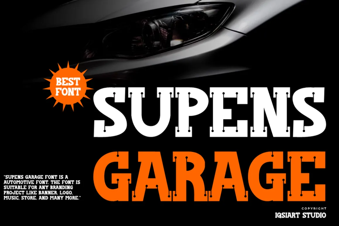 Supens Garage - Automotive Font