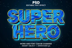 Super hero Neon Psd Text Effect