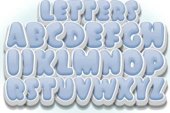 Super Kids - Bubble font - Blue