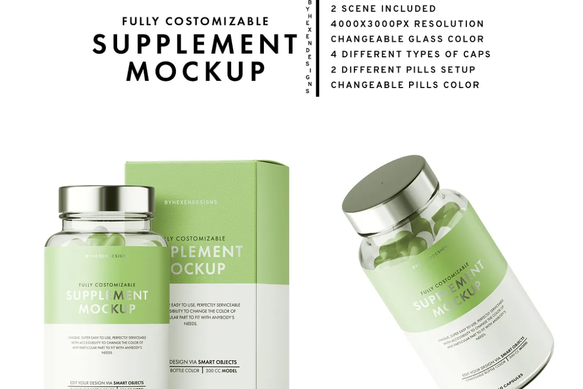 Supplement Bottle Mockup