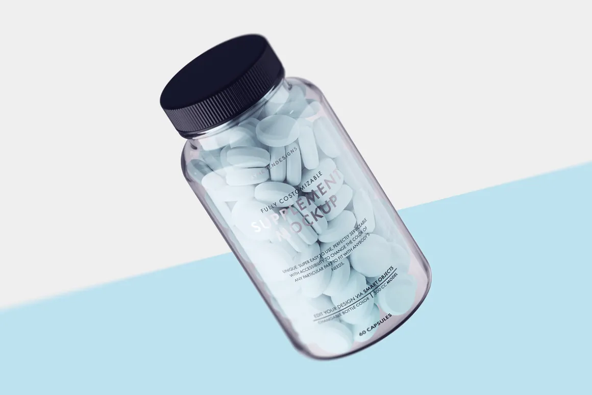 Supplement Bottle Mockup