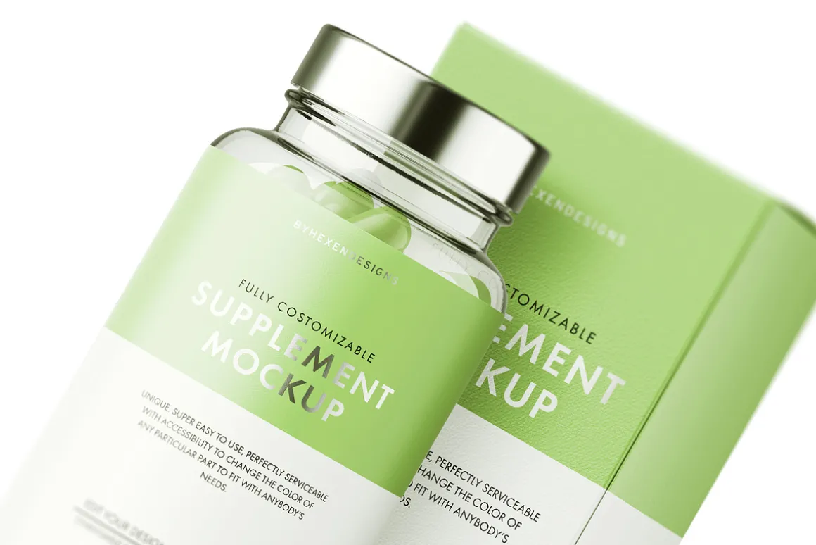 Supplement Bottle Mockup