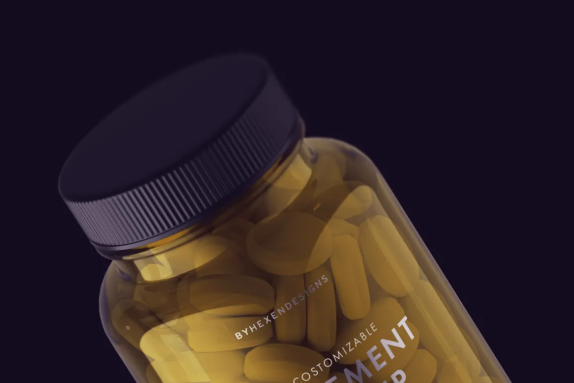 Supplement Bottle Mockup