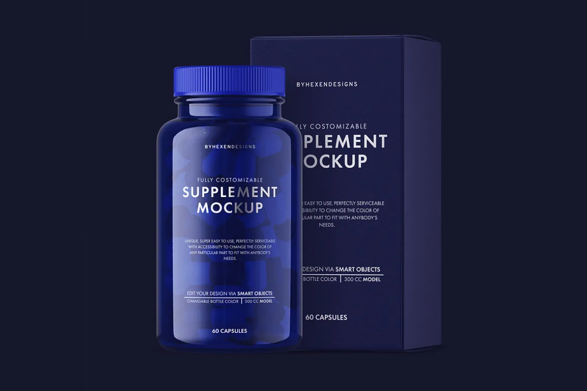 Supplement Bottle Mockup