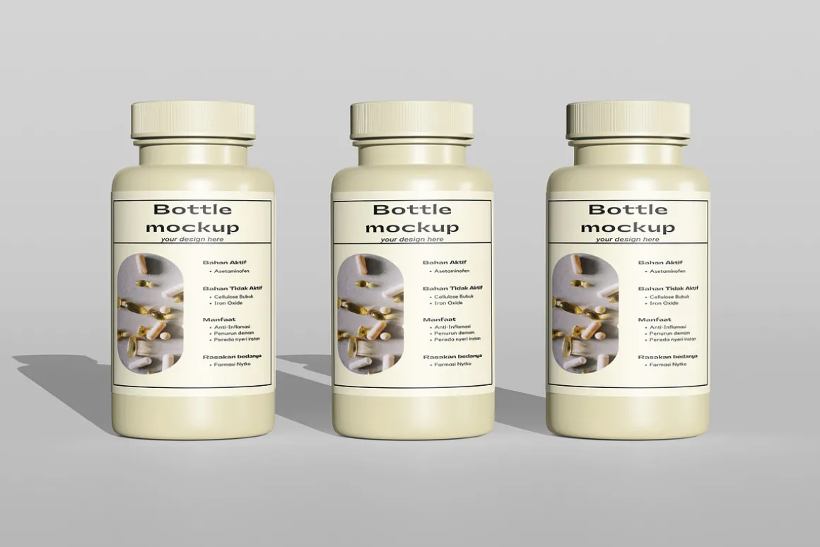 Supplement Bottle Packaging Mockup