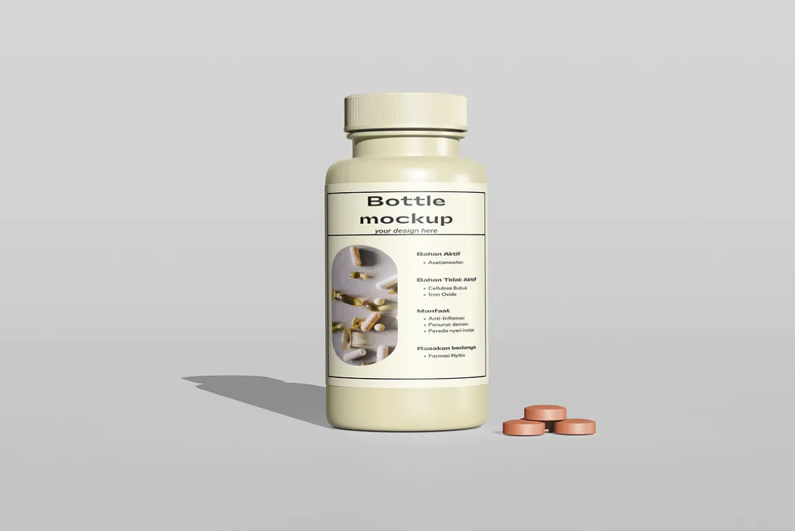 Supplement Bottle Packaging Mockup