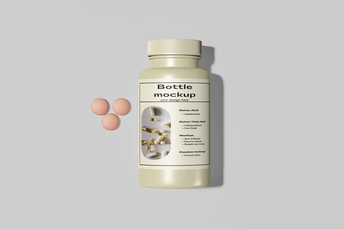 Supplement Bottle Packaging Mockup