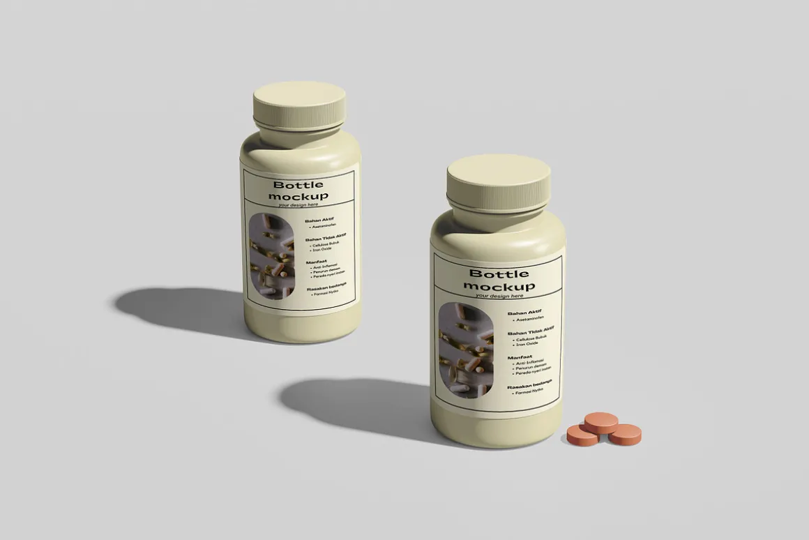 Supplement Bottle Packaging Mockup