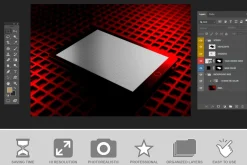 Tablet Mockup on Grid Surface PSD