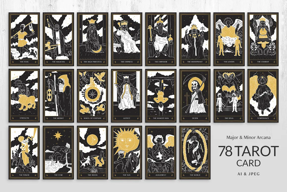 Tarot Card Illustration Set